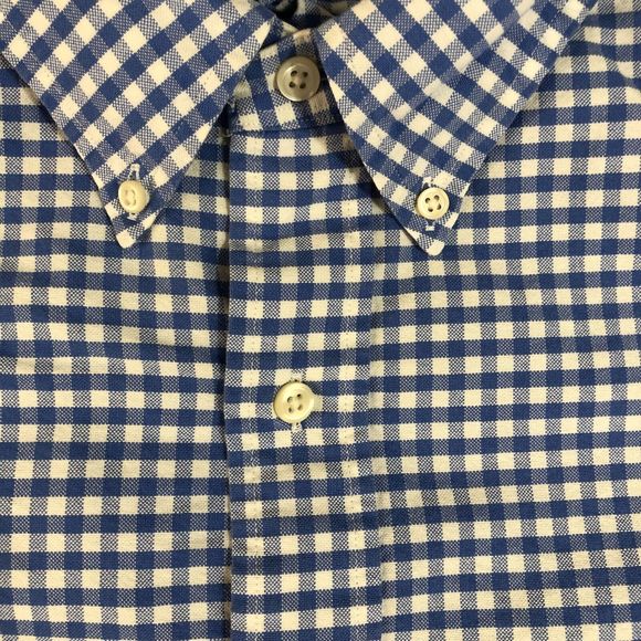 Polo Ralph Lauren Shirt Men Extra Large Blue Checker Button Up Preppy Custom Fit - Picture 5 of 10